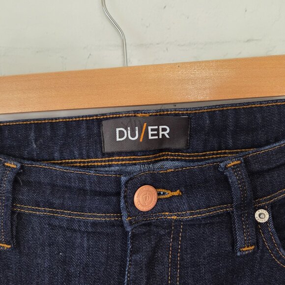 DU/ER Heritage Rinse L2X Relaxed Taper Jeans Mens Size 36 / 30 Dark Wash Denim - Picture 6 of 15